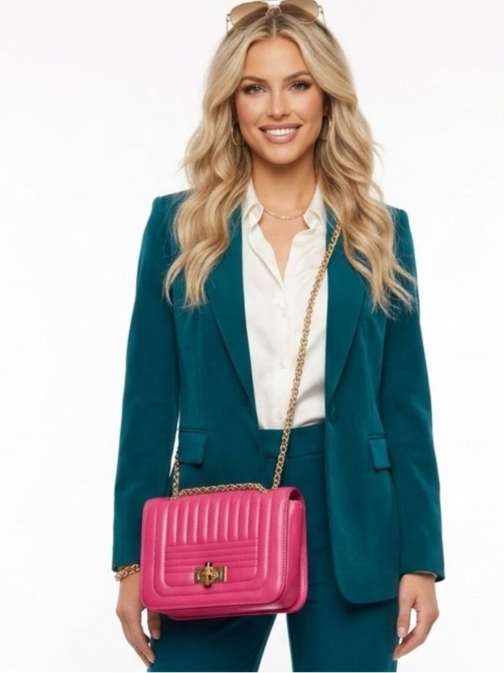 Mellow World Fuchsia Crossbody Bag with Gold Chain  With Dust Cover R $50 NWT